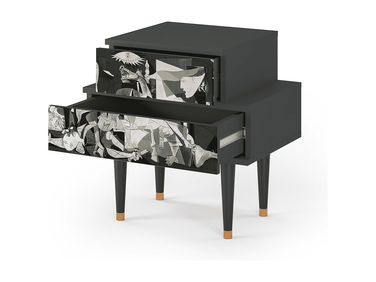 Table de nuit - 58х58х41 cm - NS1 - Guernica by Picasso, Anthracite