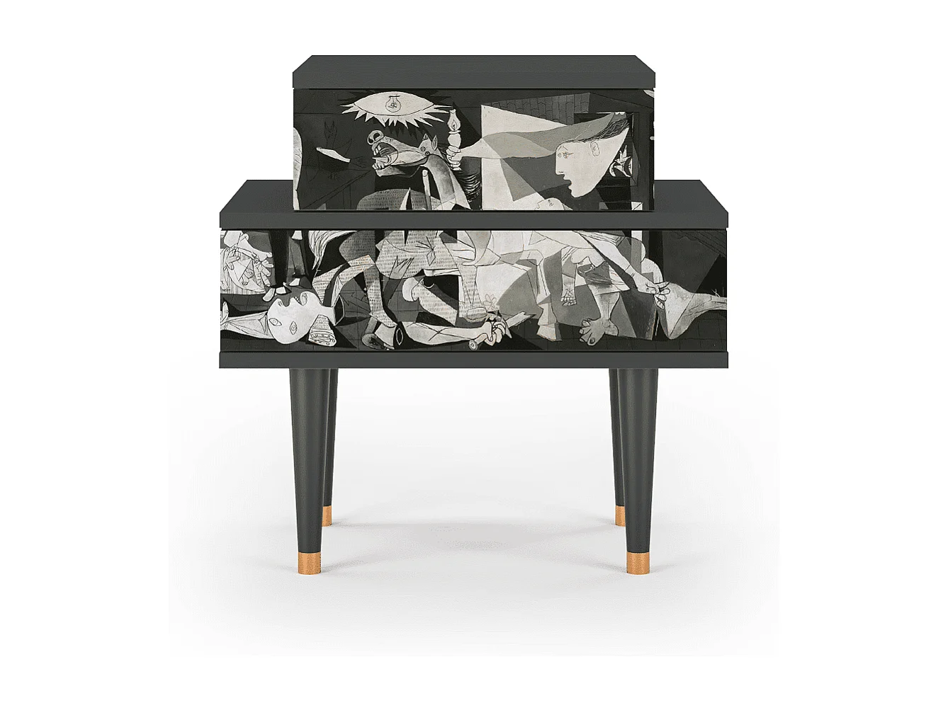 Table de nuit - 58х58х41 cm - NS1 - Guernica by Picasso, Anthracite