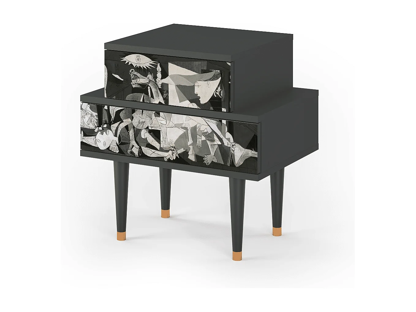 Table de nuit - 58х58х41 cm - NS1 - Guernica by Picasso, Anthracite