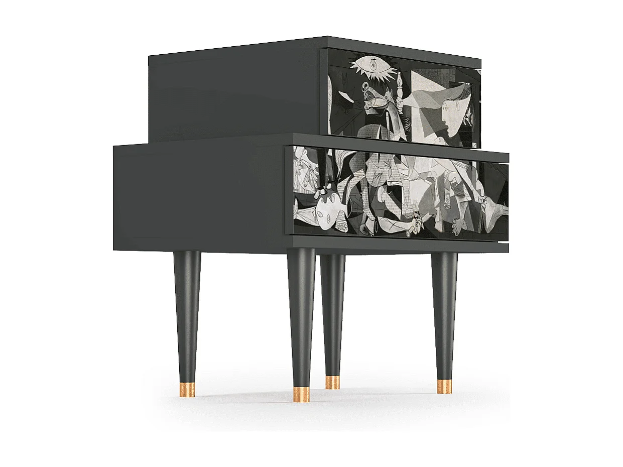 Table de nuit - 58х58х41 cm - NS1 - Guernica by Picasso, Anthracite