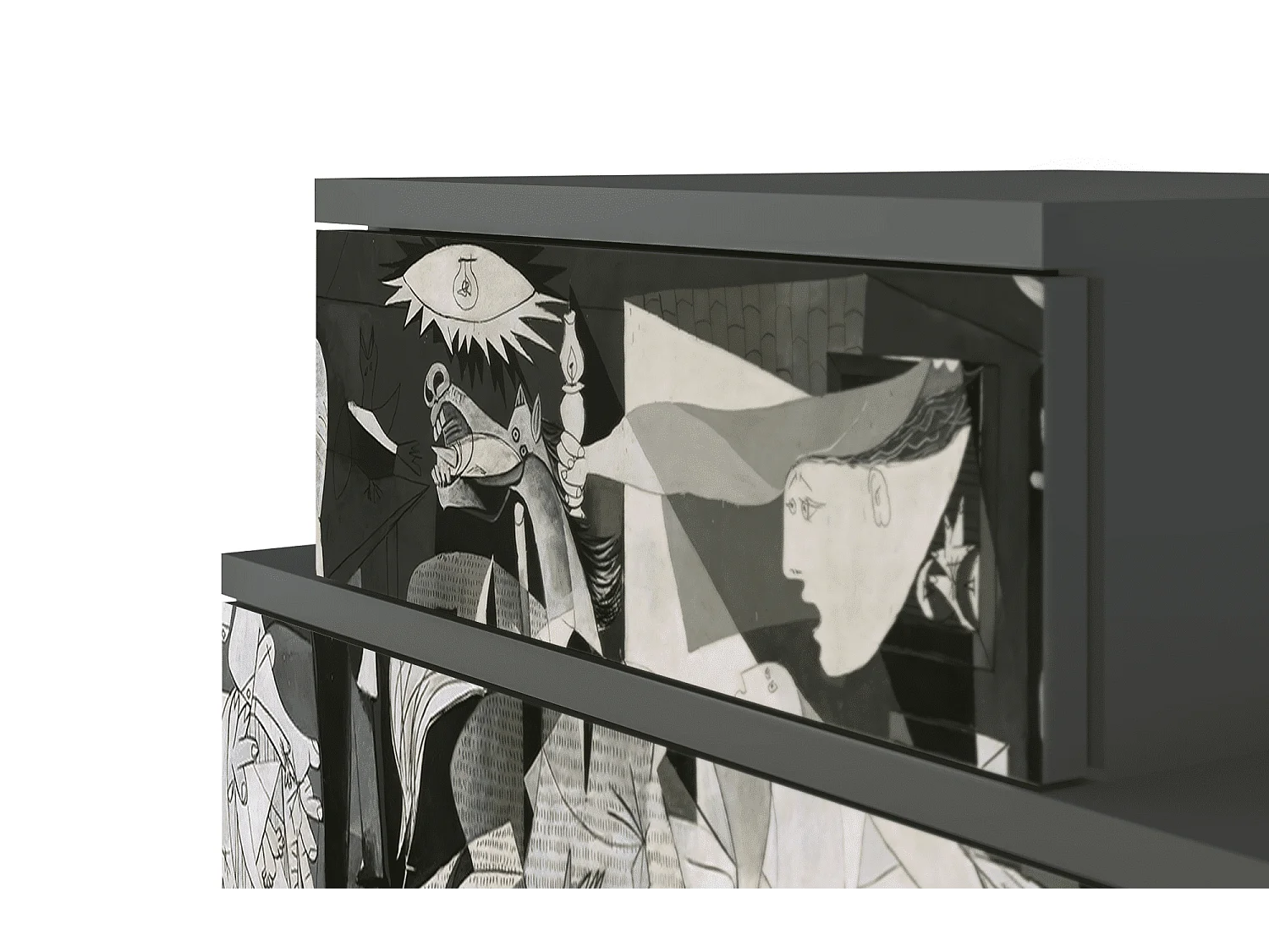 Table de nuit - 58х58х41 cm - NS1 - Guernica by Picasso, Anthracite
