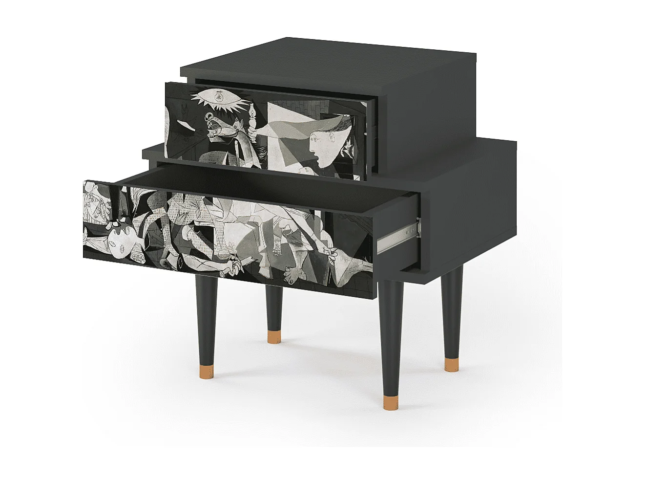 Table de nuit - 58х58х41 cm - NS1 - Guernica by Picasso, Anthracite
