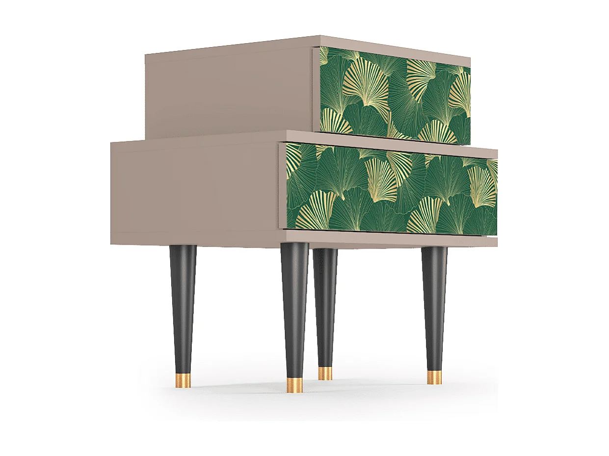 Nachtkastje - 58х58х41 cm - NS1 - Gold Ginkgo, Latte