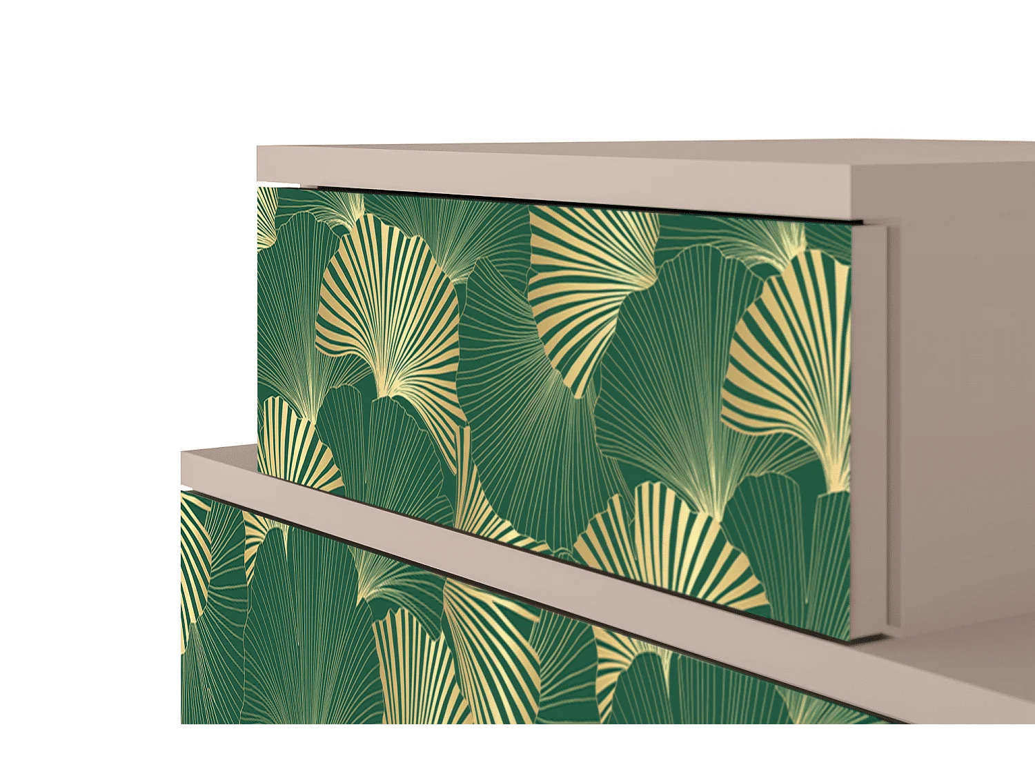 Nachtkastje - 58х58х41 cm - NS1 - Gold Ginkgo, Latte