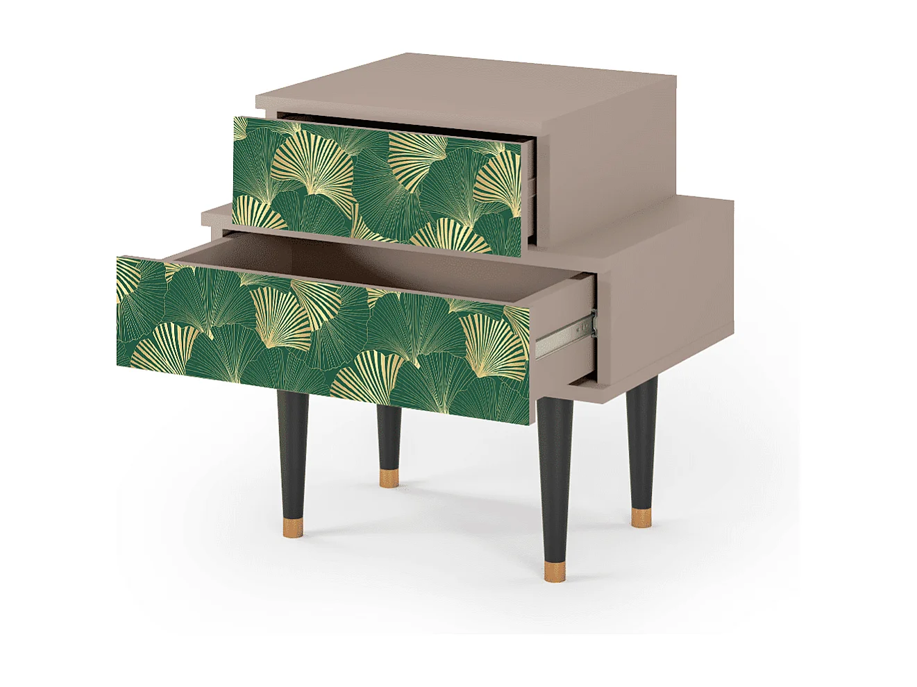 Nachtkastje - 58х58х41 cm - NS1 - Gold Ginkgo, Latte