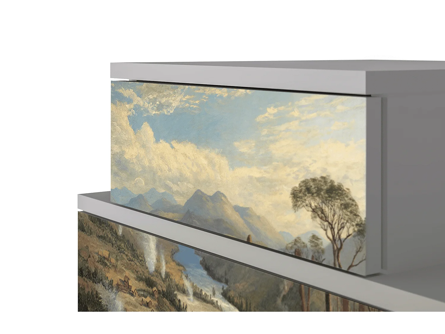 Stolik nocny - 58х58х41 cm - NS1 - View Across the Plains , Szary