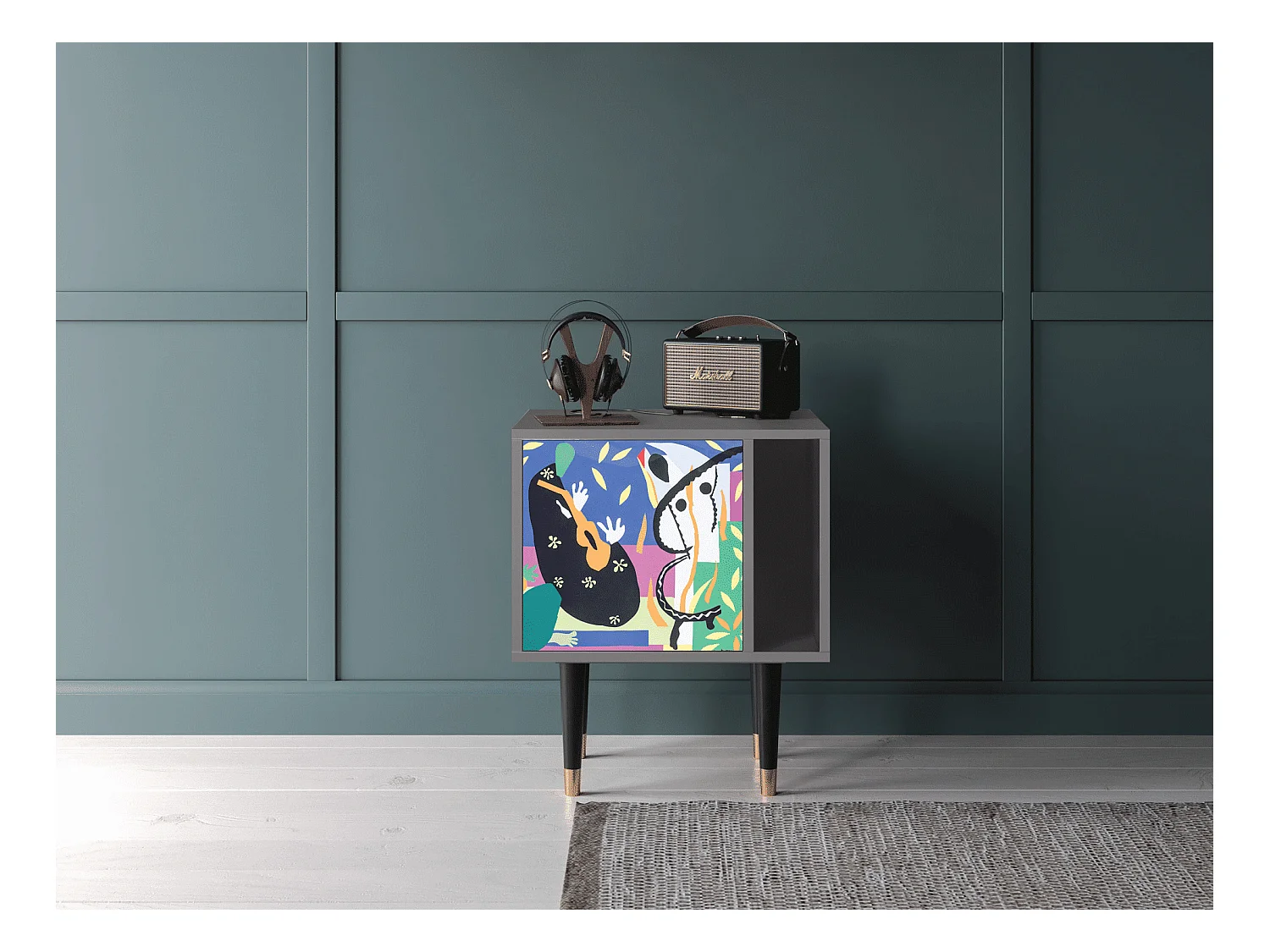 Criado-mudo - 57х69х48 cm - S2 - La Tristesse du Roi, Cinza