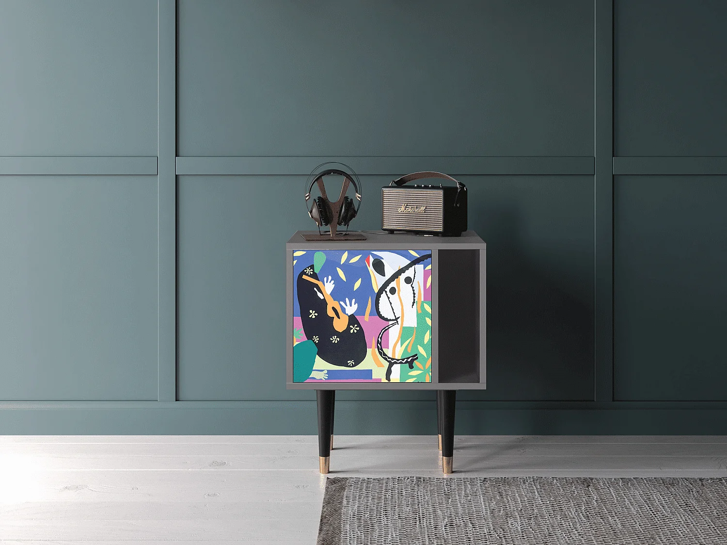 Mesita de noche - 57х69х48 cm - S2 - La Tristesse du Roi, Gris