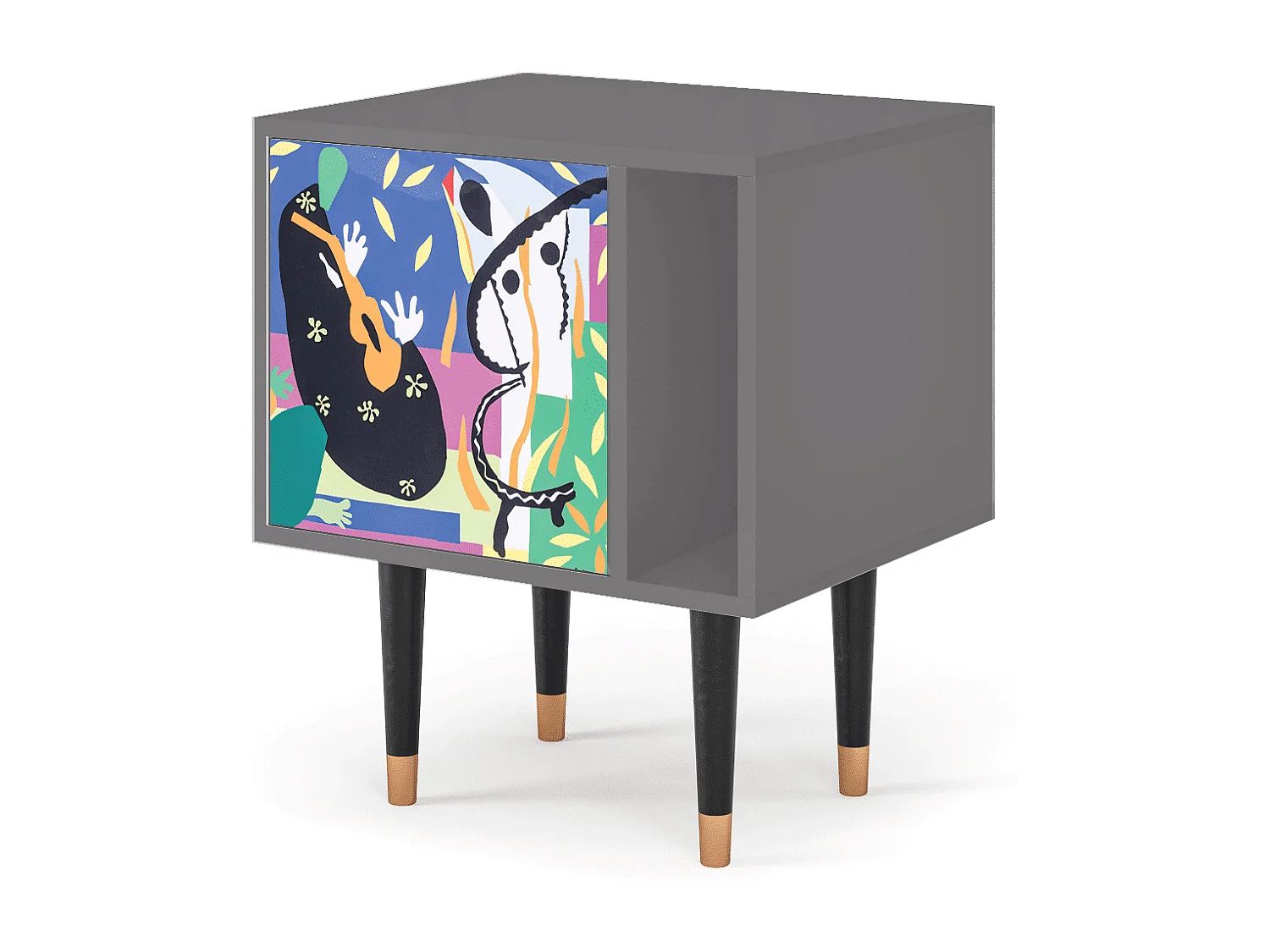 Mesita de noche - 57х69х48 cm - S2 - La Tristesse du Roi, Gris