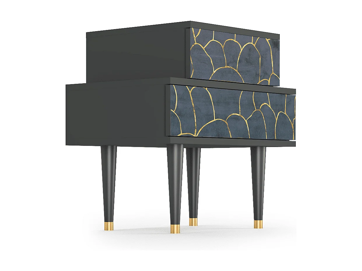 Stolik nocny - 58х58х41 cm - NS1 - Blue Lagoon, Antracyt