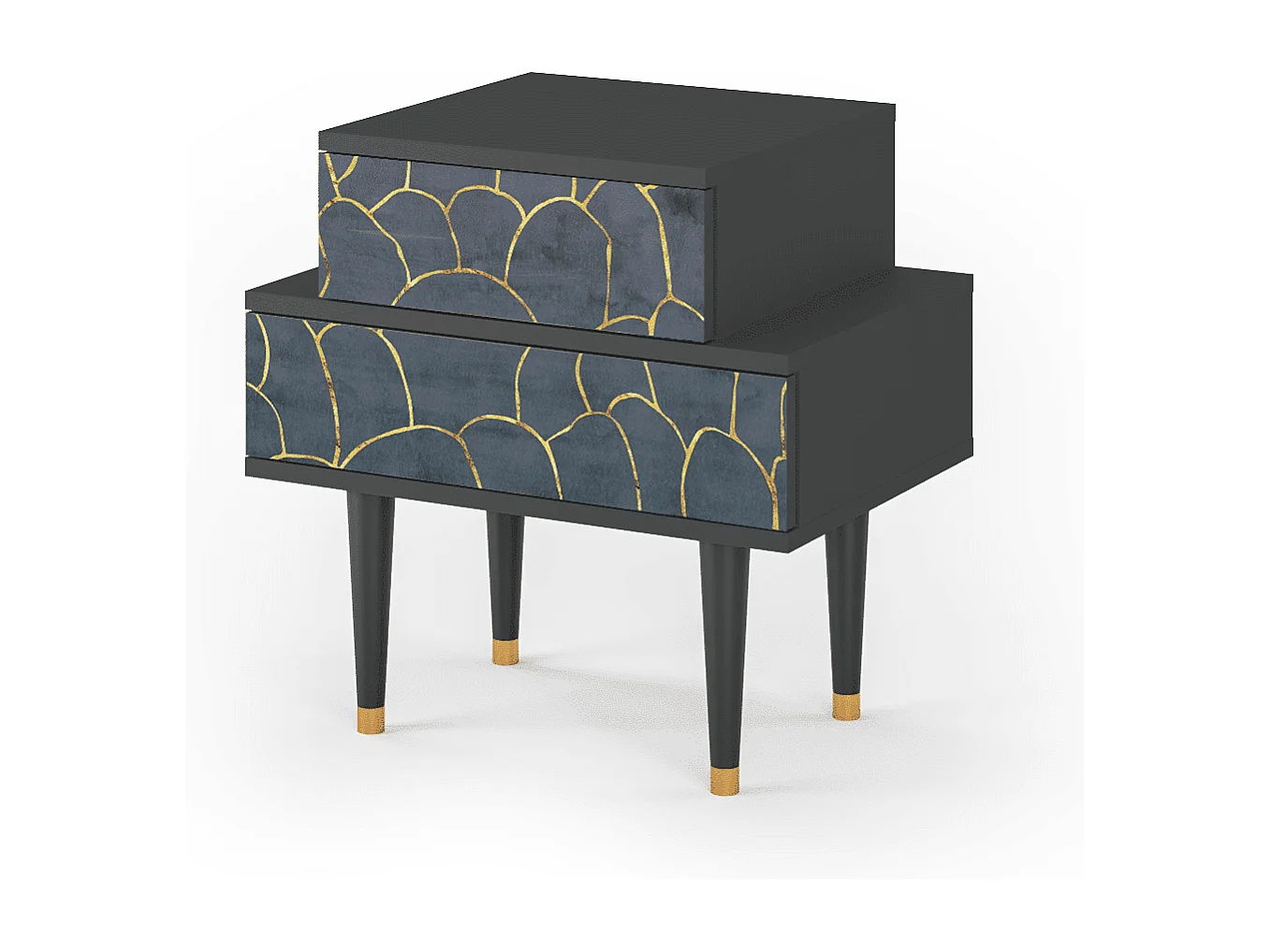 Table de nuit - 58х58х41 cm - NS1 - Blue Lagoon, Anthracite