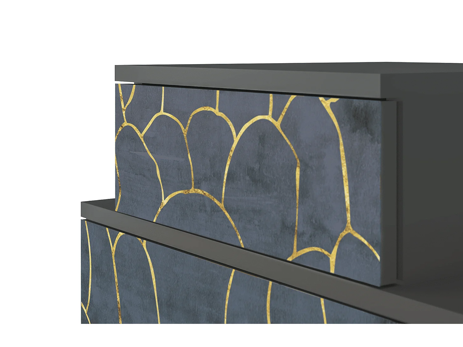 Table de nuit - 58х58х41 cm - NS1 - Blue Lagoon, Anthracite