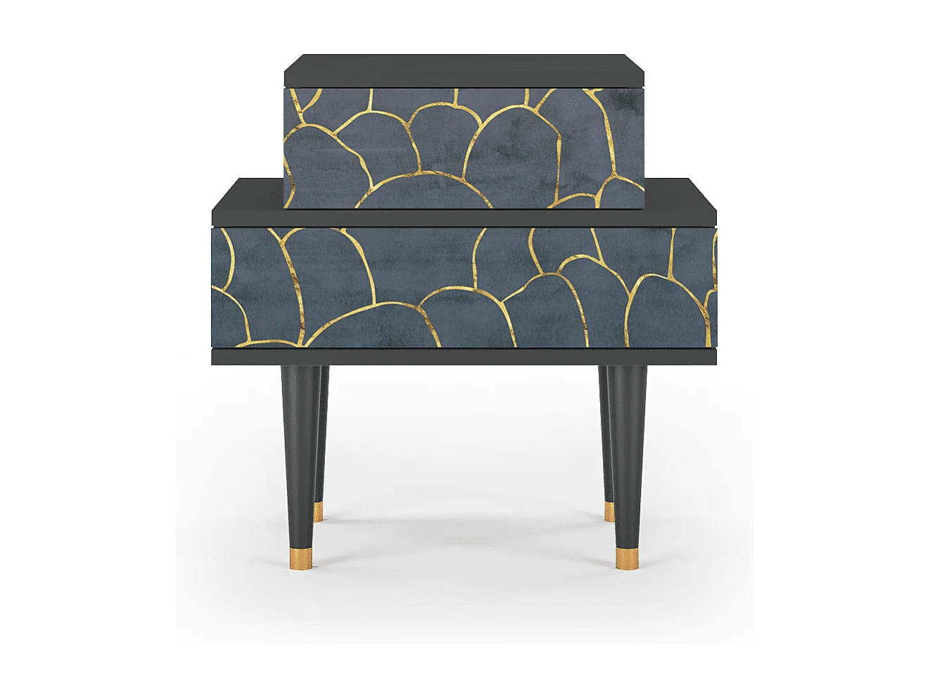 Table de nuit - 58х58х41 cm - NS1 - Blue Lagoon, Anthracite