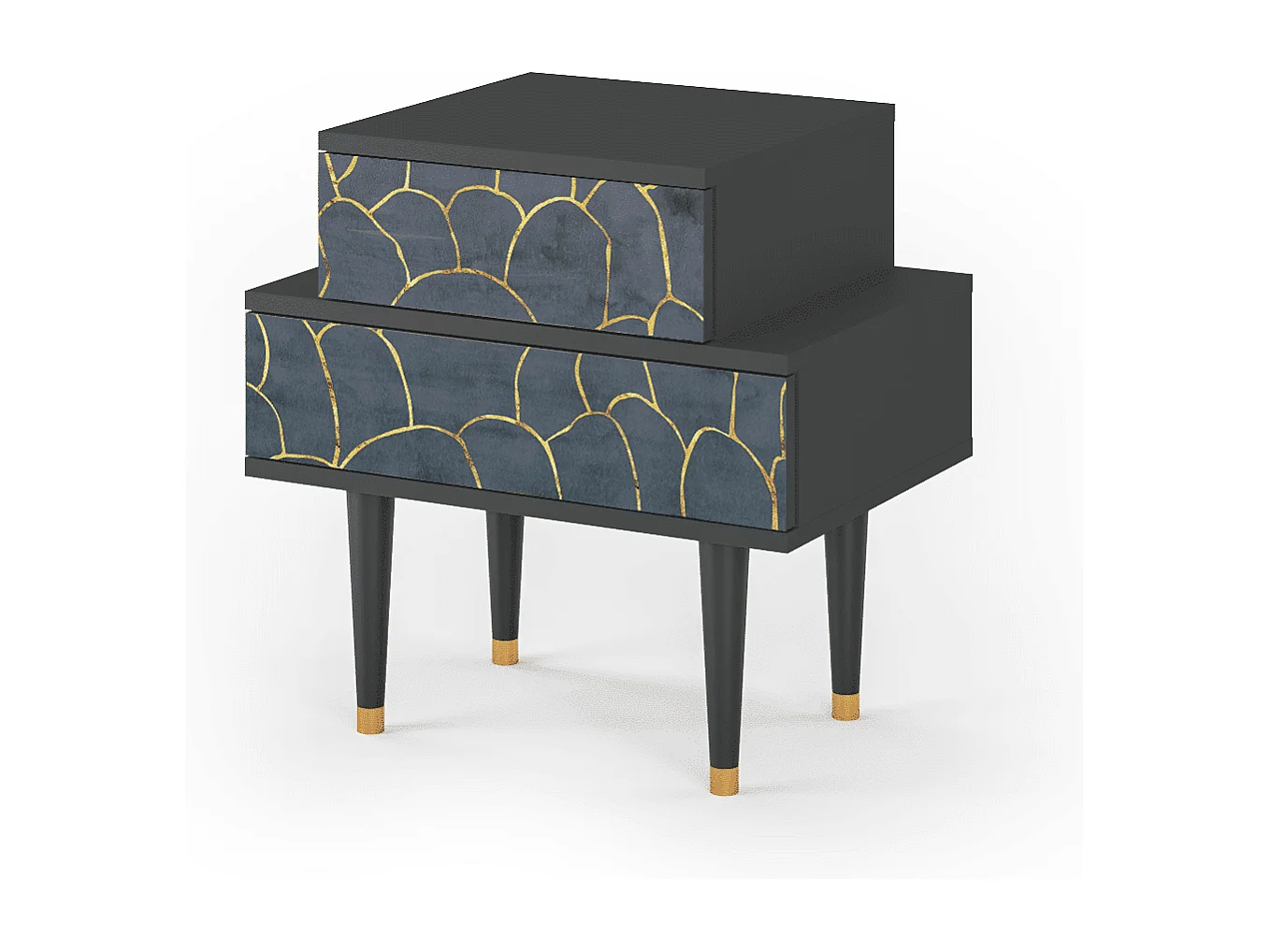 Table de nuit - 58х58х41 cm - NS1 - Blue Lagoon, Anthracite