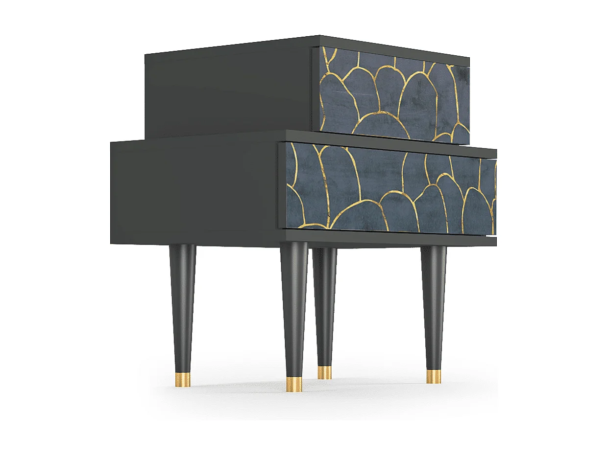 Table de nuit - 58х58х41 cm - NS1 - Blue Lagoon, Anthracite