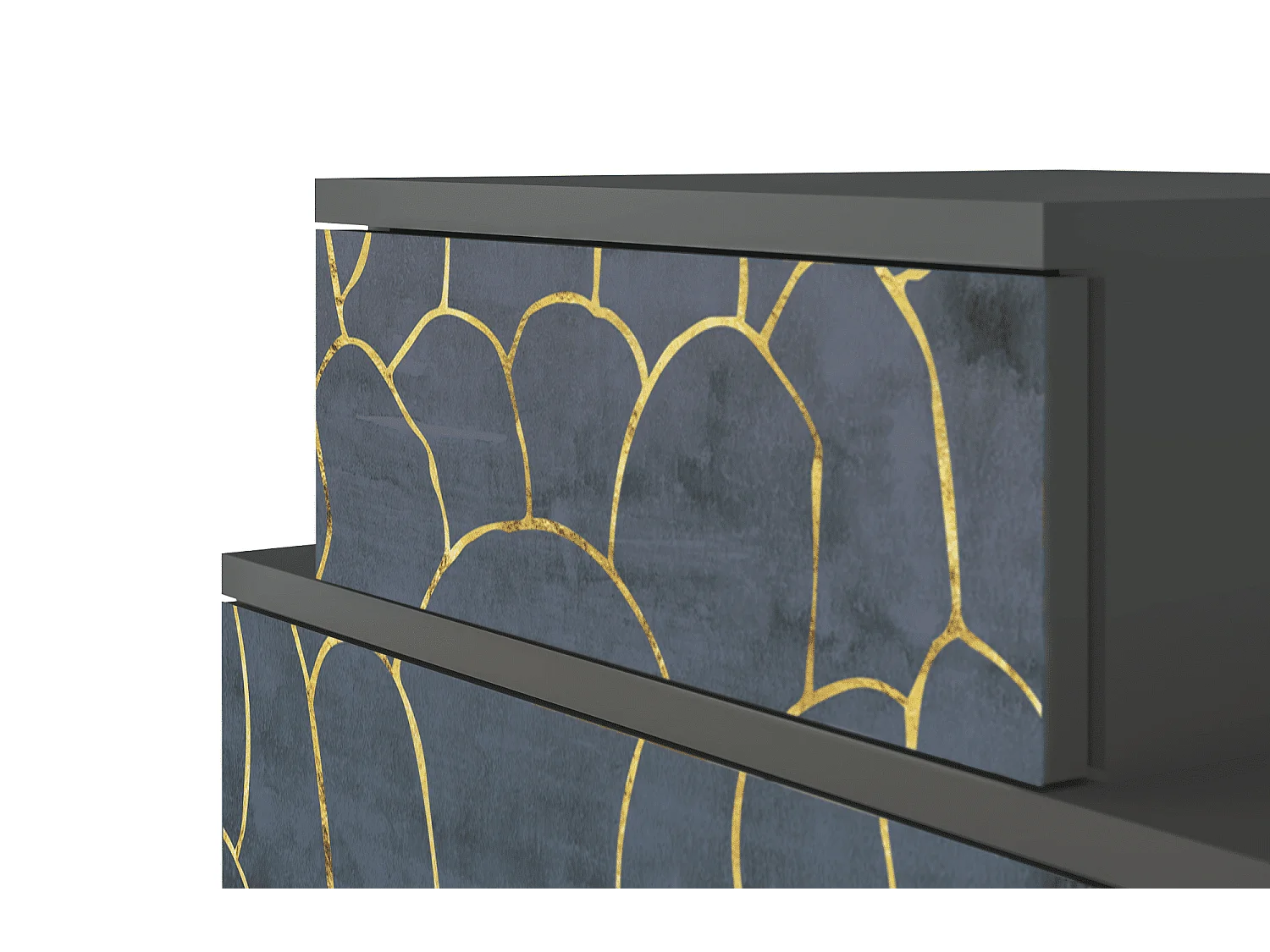 Table de nuit - 58х58х41 cm - NS1 - Blue Lagoon, Anthracite