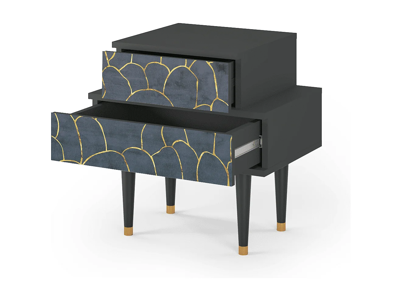 Table de nuit - 58х58х41 cm - NS1 - Blue Lagoon, Anthracite