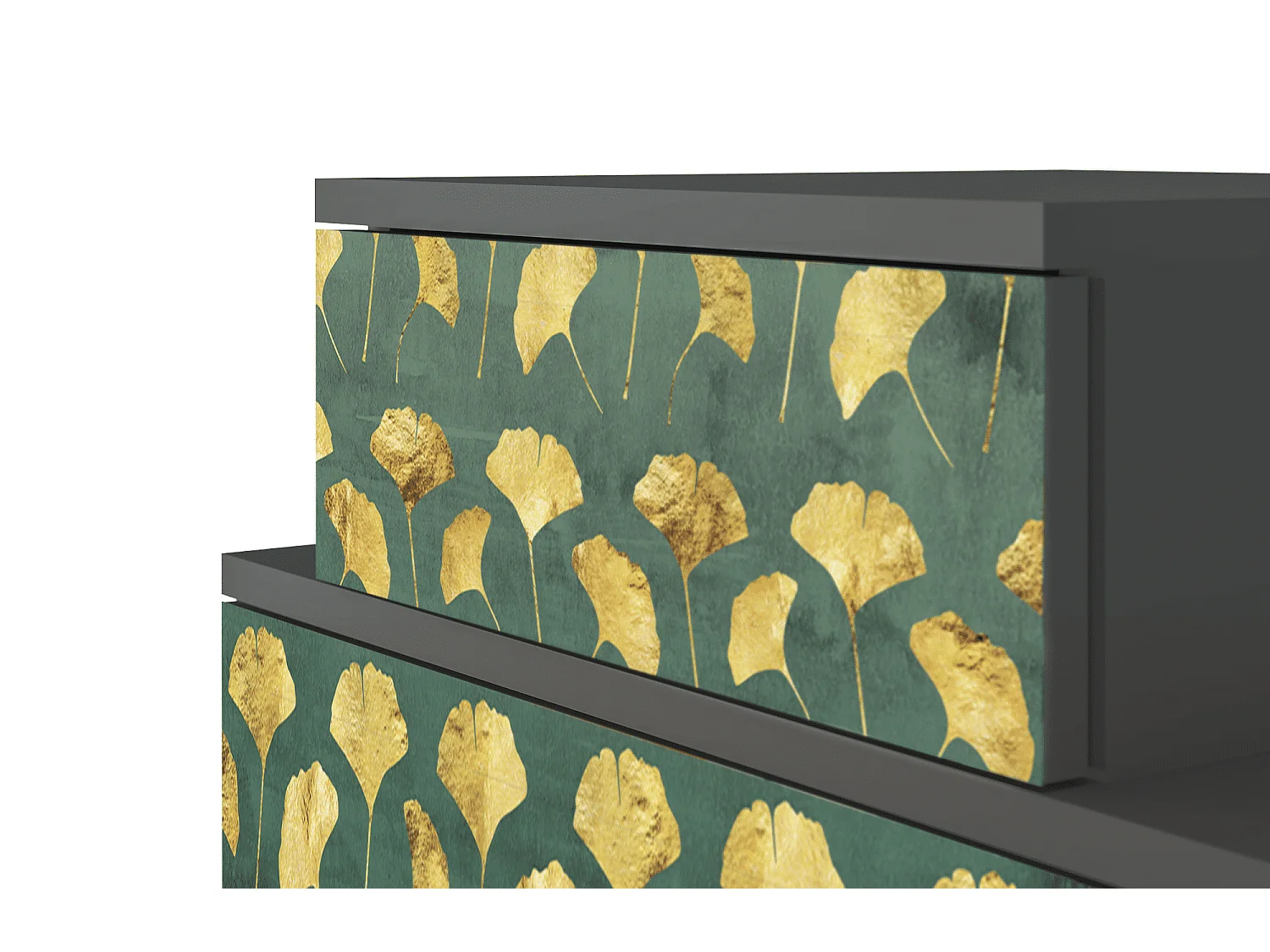 Mesita de noche - 58х58х41 cm - NS1 - Gingko leaves, Antracita