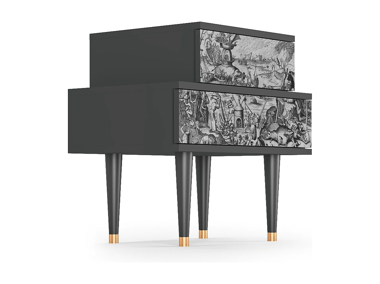 Stolik nocny - 58х58х41 cm - NS1 - The Temptation, Antracyt