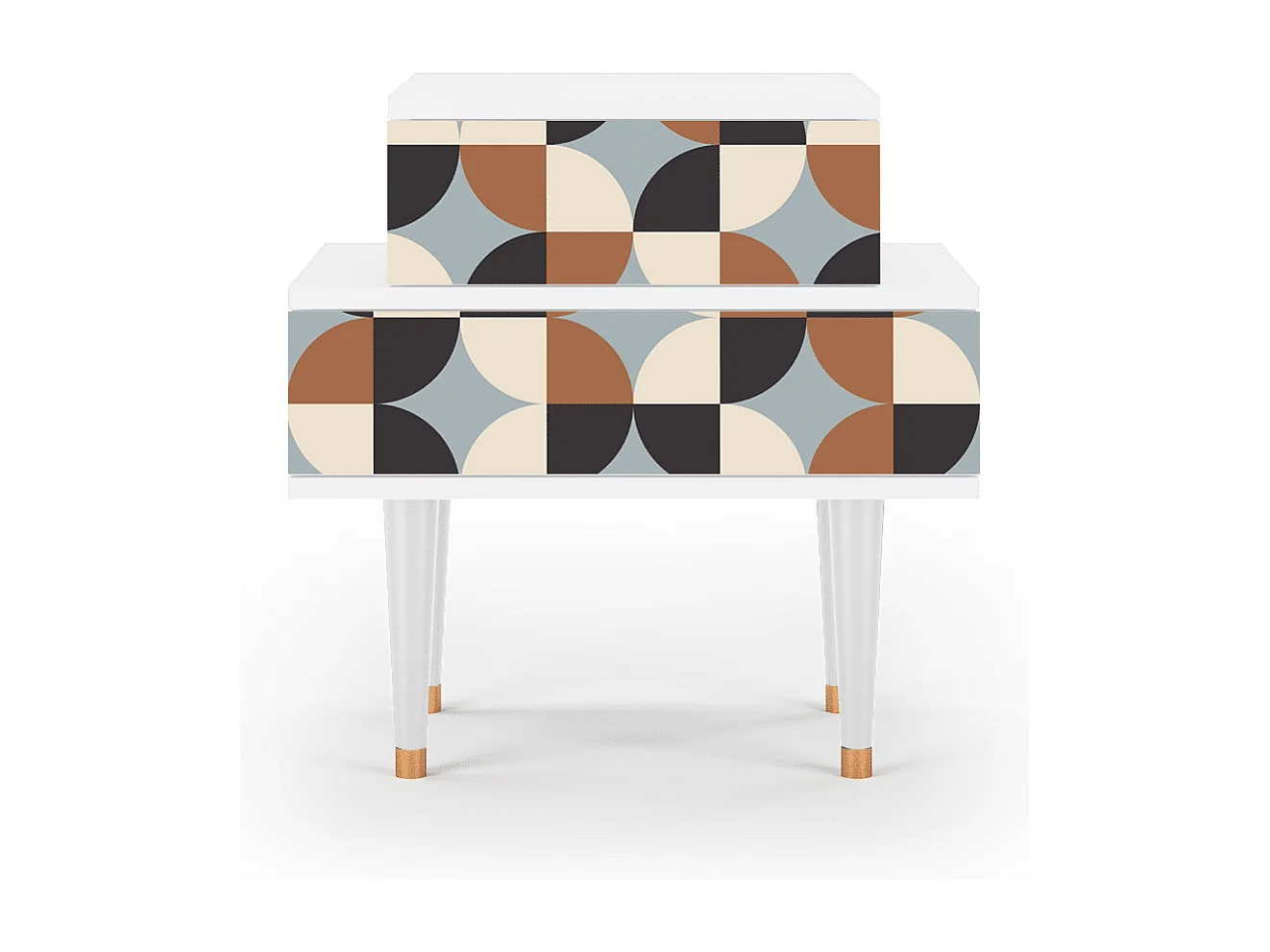 Table de nuit - 58х58х41 cm - NS1 - Brown Sensation, Blanc