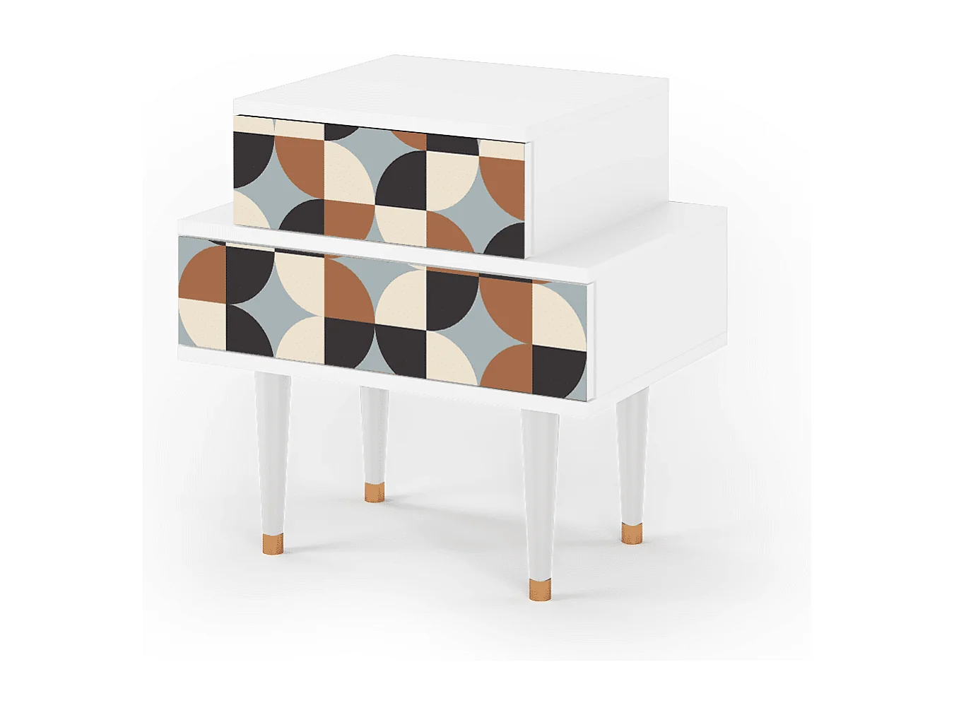 Table de nuit - 58х58х41 cm - NS1 - Brown Sensation, Blanc