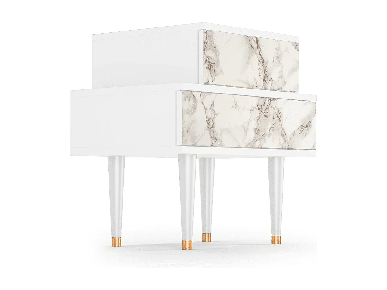 Table de nuit - 58х58х41 cm - NS1 - Brown Sensation, Blanc