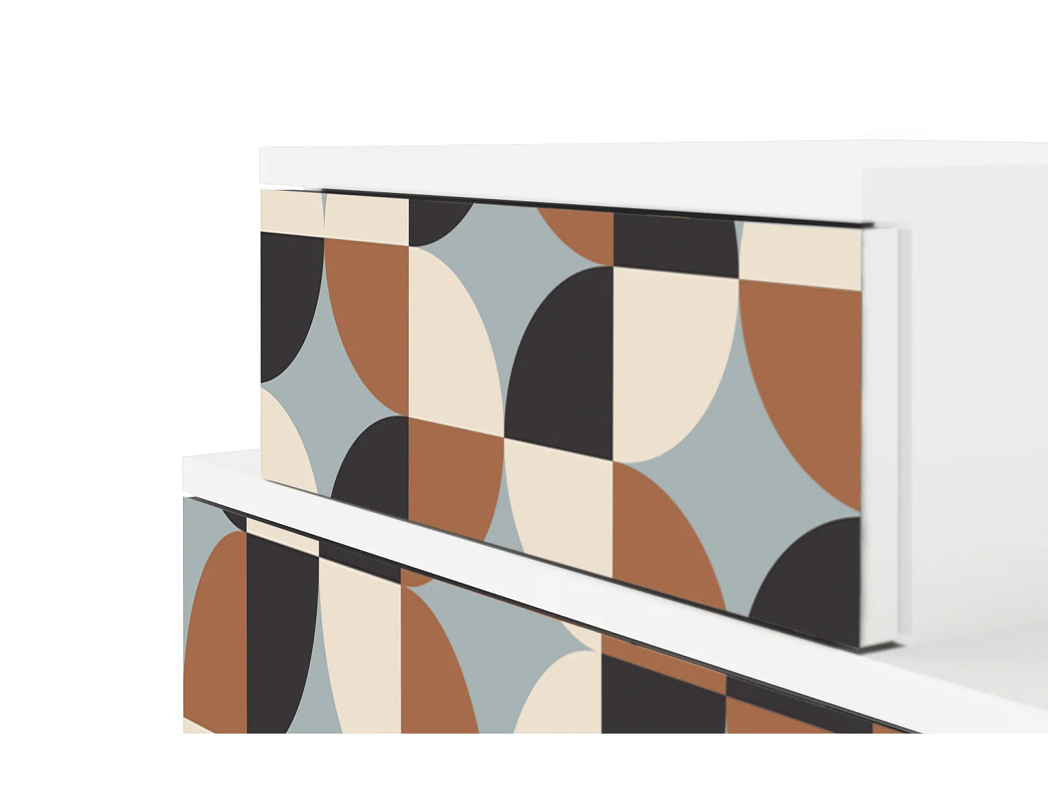 Table de nuit - 58х58х41 cm - NS1 - Brown Sensation, Blanc