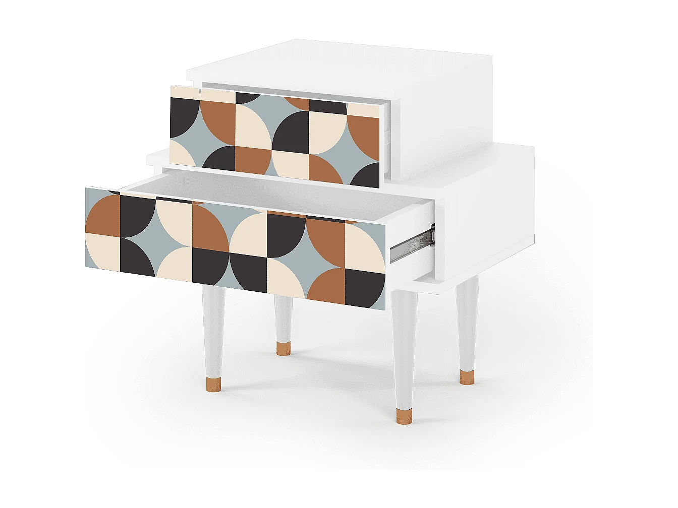 Table de nuit - 58х58х41 cm - NS1 - Brown Sensation, Blanc