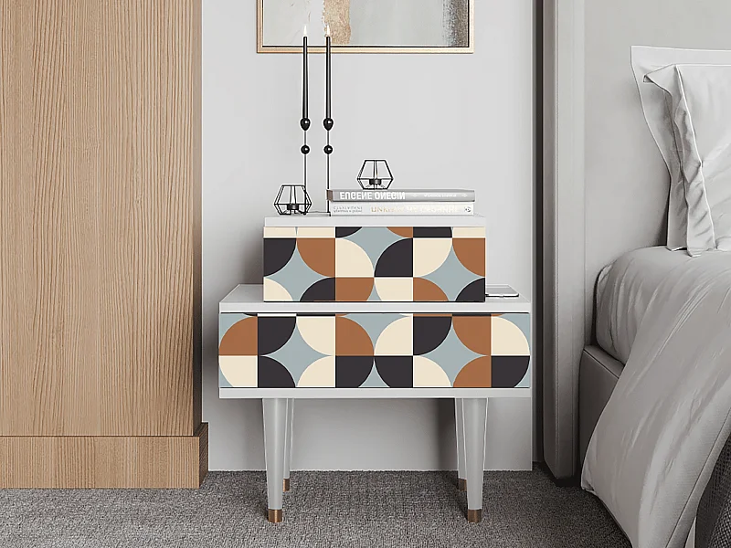 Table de nuit - 58х58х41 cm - NS1 - Brown Sensation, Blanc