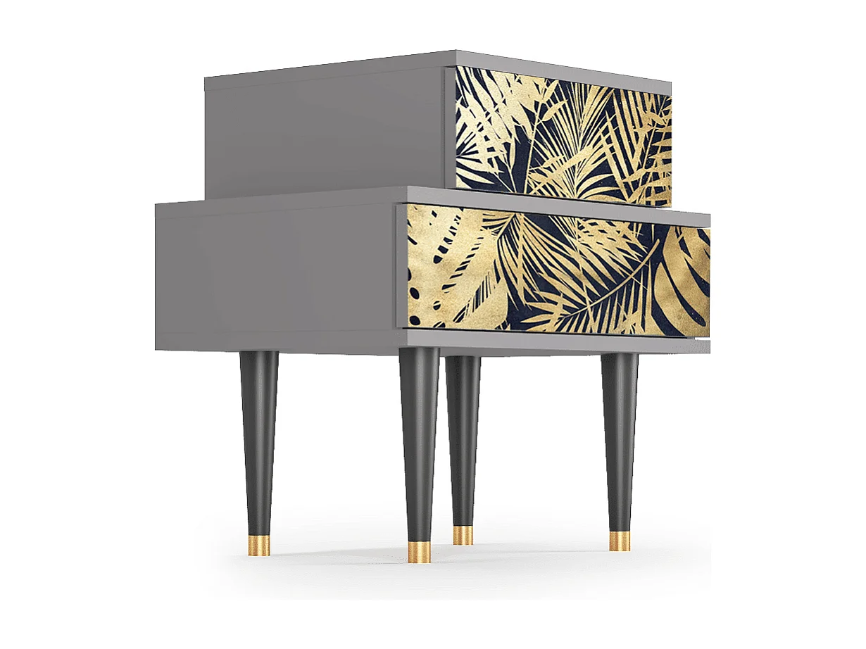 Stolik nocny - 58х58х41 cm - NS1 - Jungle Vibes, Szary