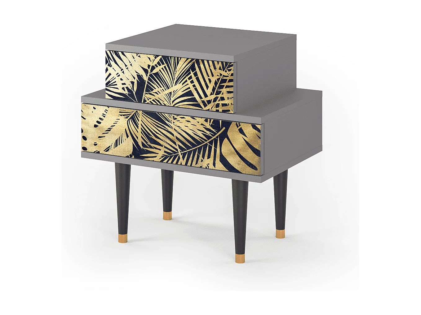 Table de nuit - 58х58х41 cm - NS1 - Jungle Vibes, Gris