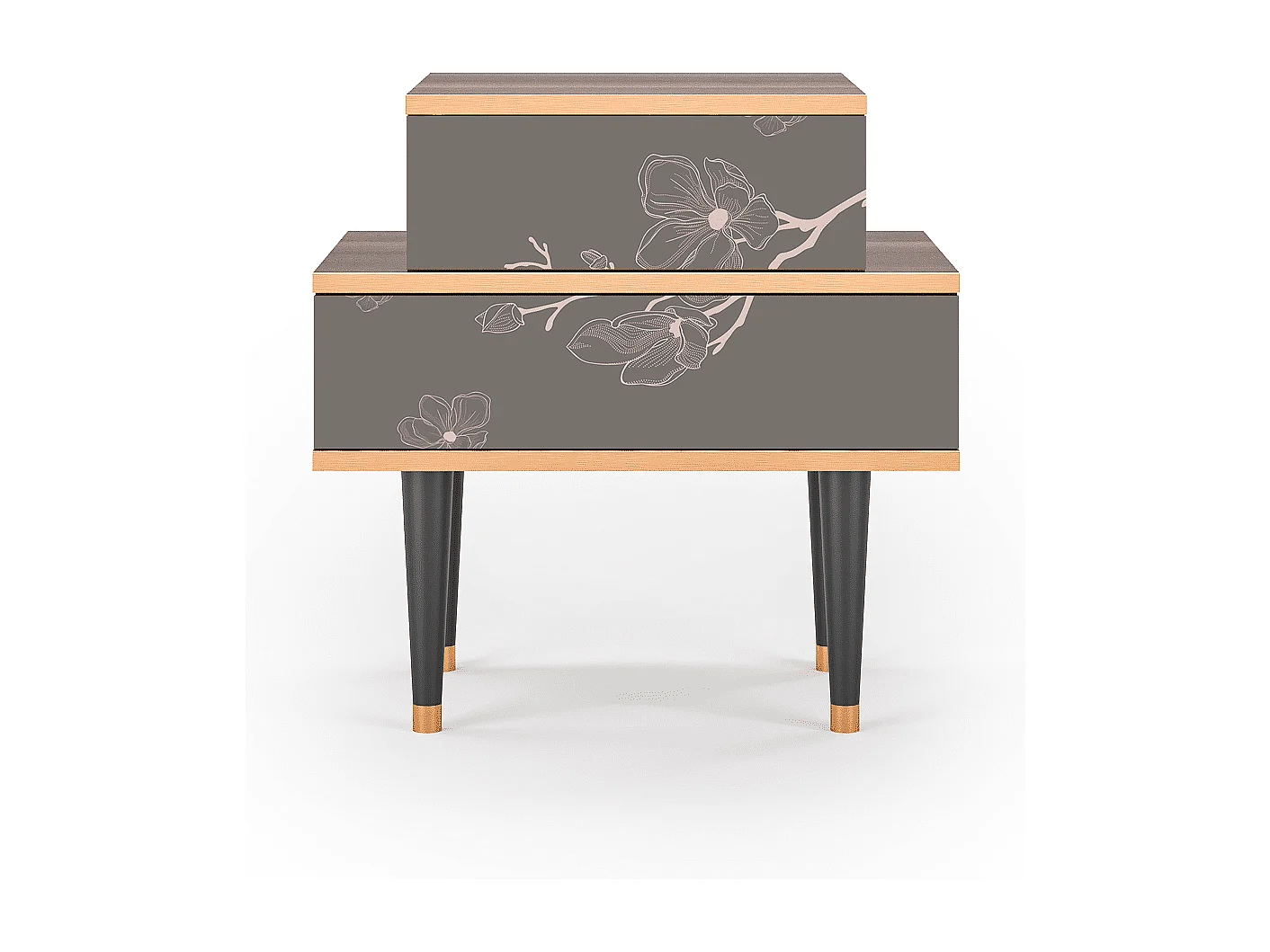 Stolik nocny - 58х58х41 cm - NS1 - Cherry Blossom, Orzech