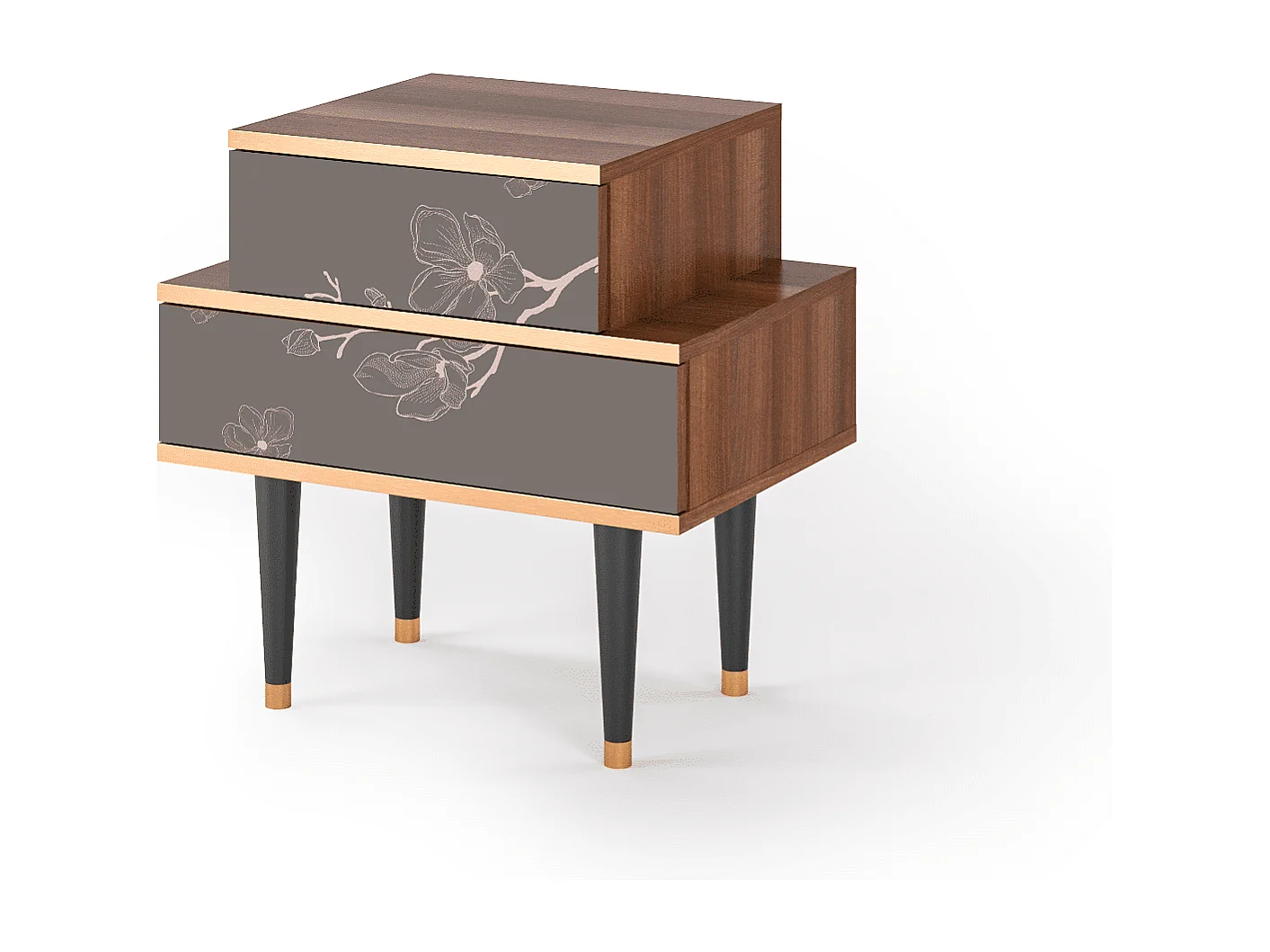 Table de nuit - 58х58х41 cm - NS1 - Cherry Blossom, Noyer