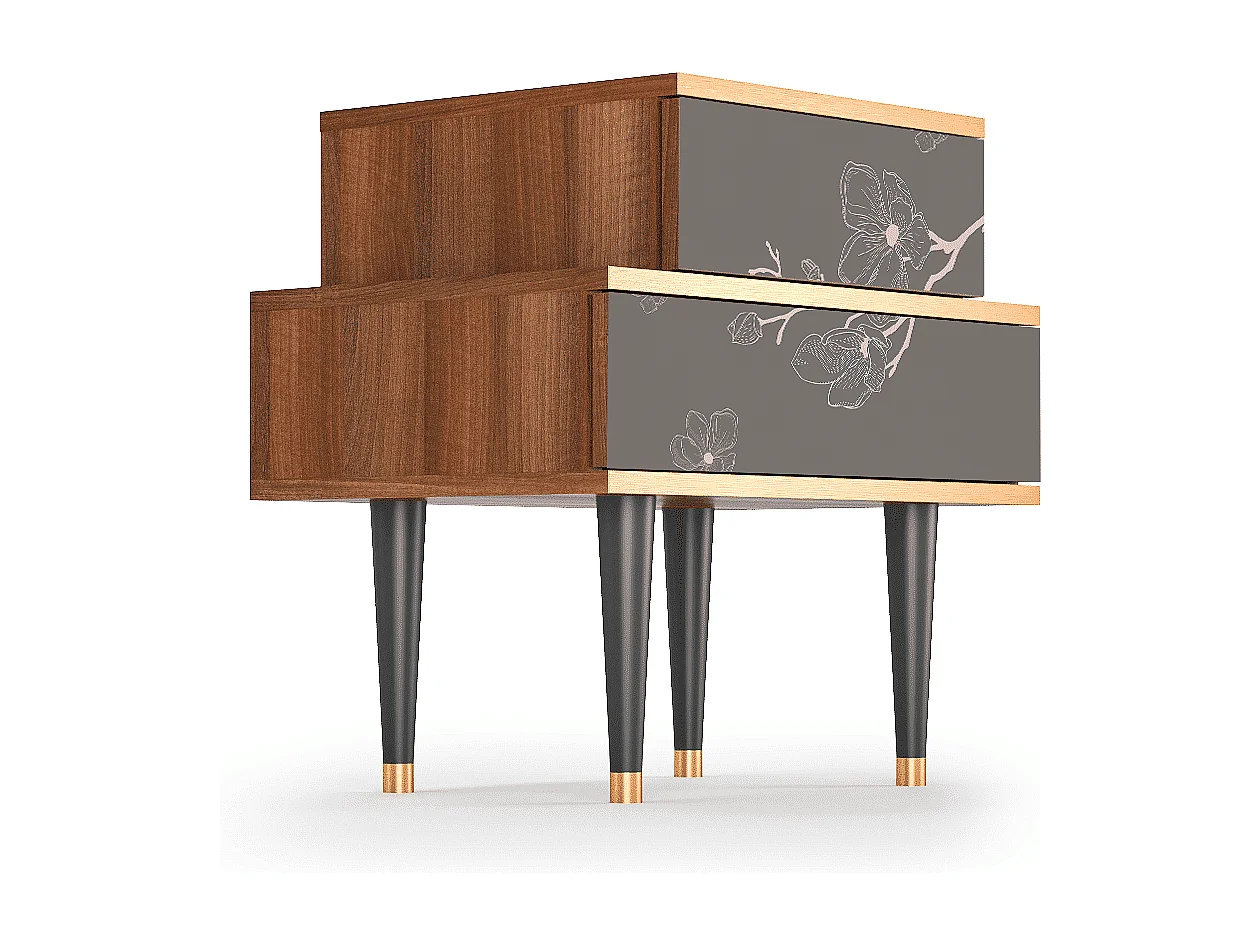 Table de nuit - 58х58х41 cm - NS1 - Cherry Blossom, Noyer