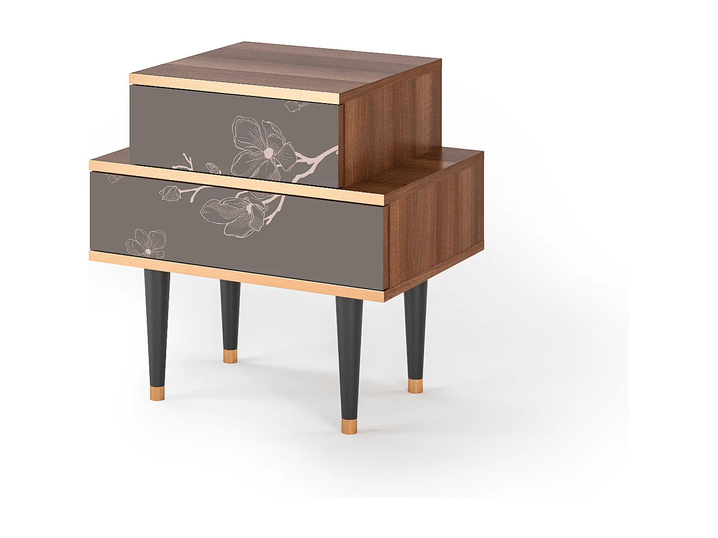 Table de nuit - 58х58х41 cm - NS1 - Cherry Blossom, Noyer