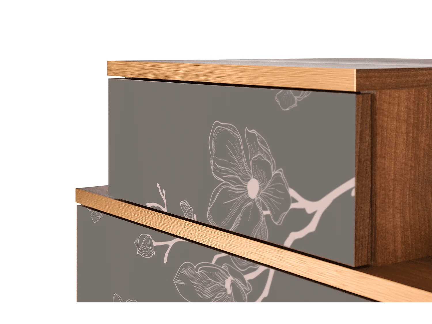 Table de nuit - 58х58х41 cm - NS1 - Cherry Blossom, Noyer