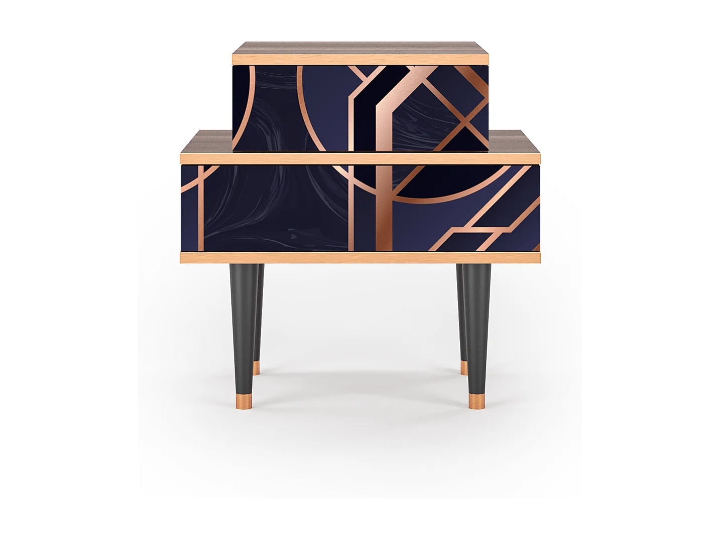 Stolik nocny - 58х58х41 cm - NS1 - Purple Temple, Orzech