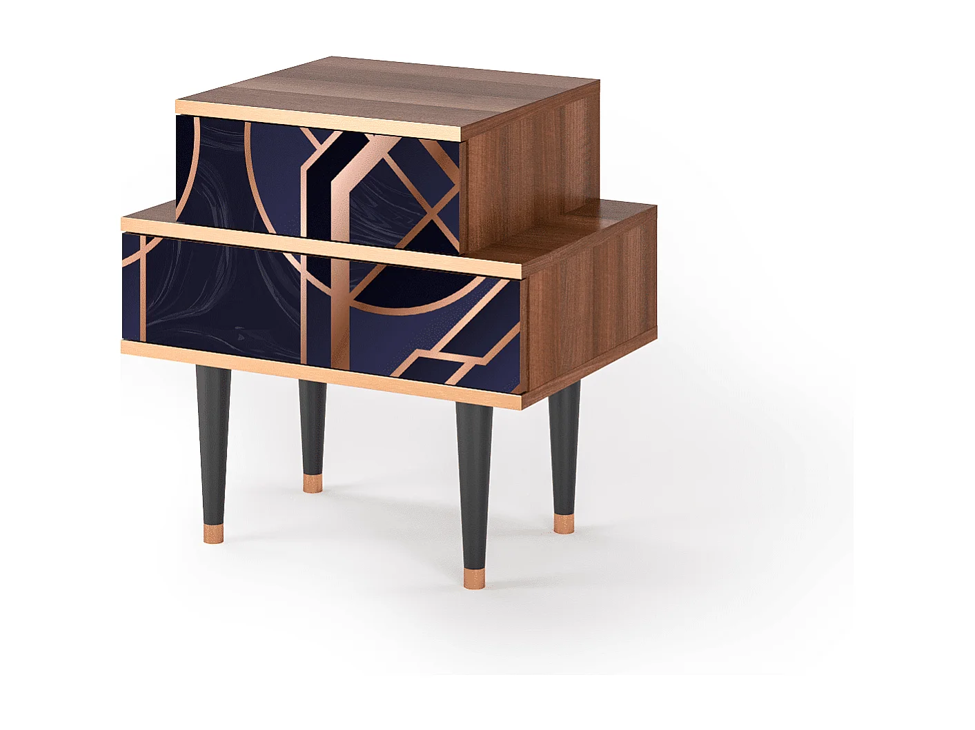 Stolik nocny - 58х58х41 cm - NS1 - Purple Temple, Orzech