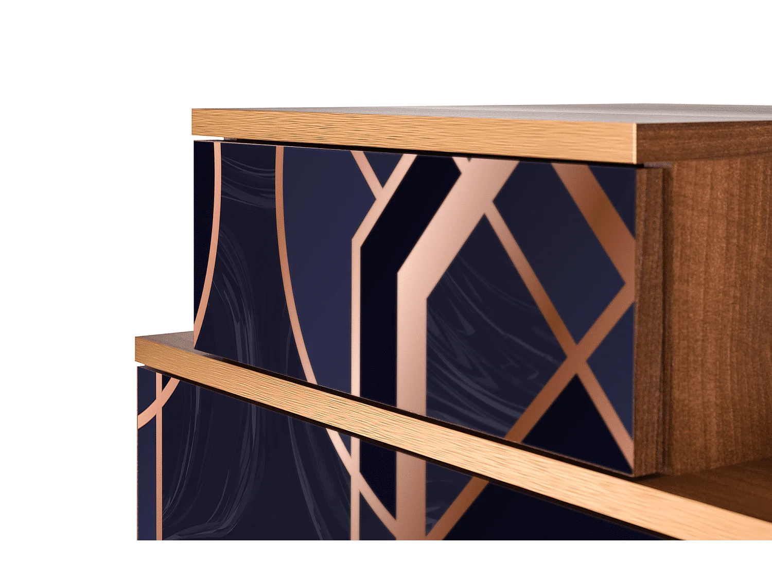 Stolik nocny - 58х58х41 cm - NS1 - Purple Temple, Orzech