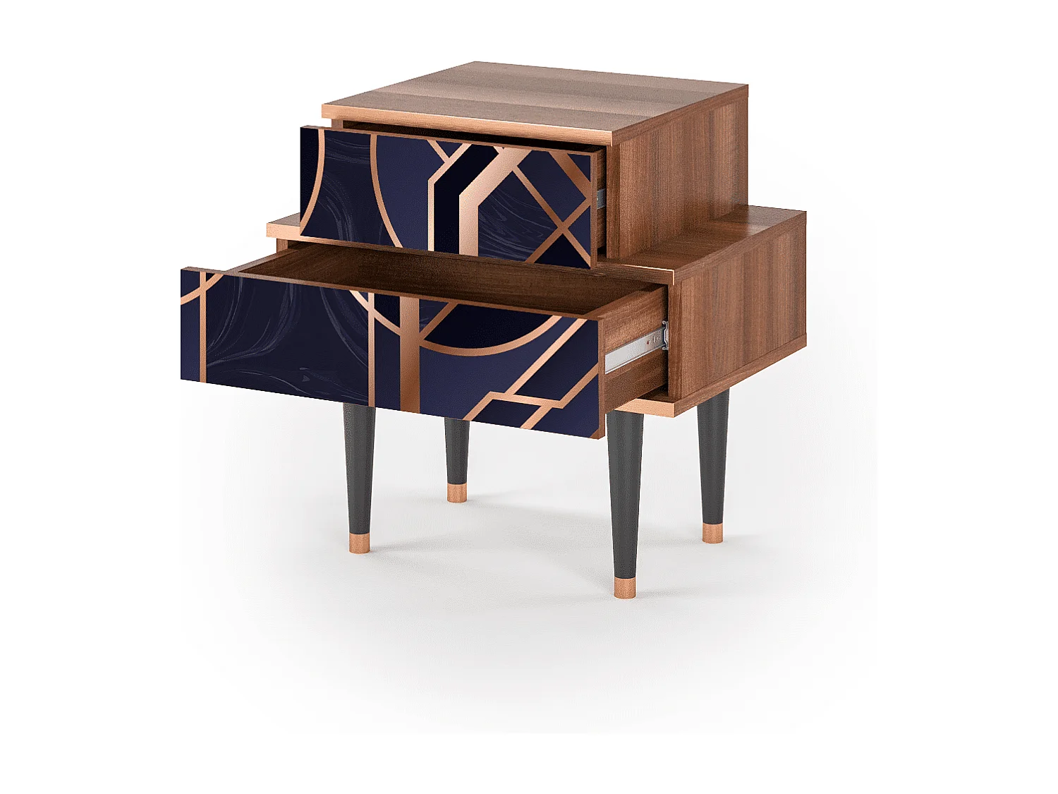 Stolik nocny - 58х58х41 cm - NS1 - Purple Temple, Orzech