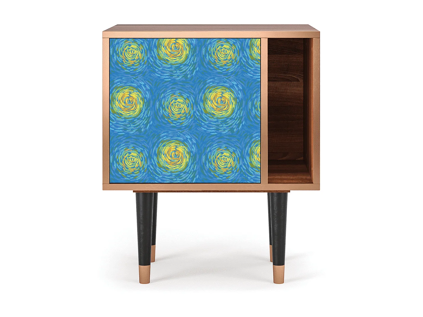 Stolik nocny - 57х69х48 cm - S2 - Van Gogh Lights, Orzech