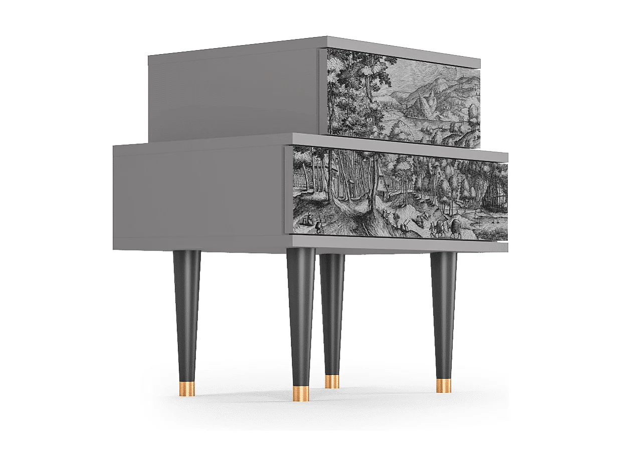 Nachtkastje - 58х58х41 cm - NS1 - Rusticorum, Grijs