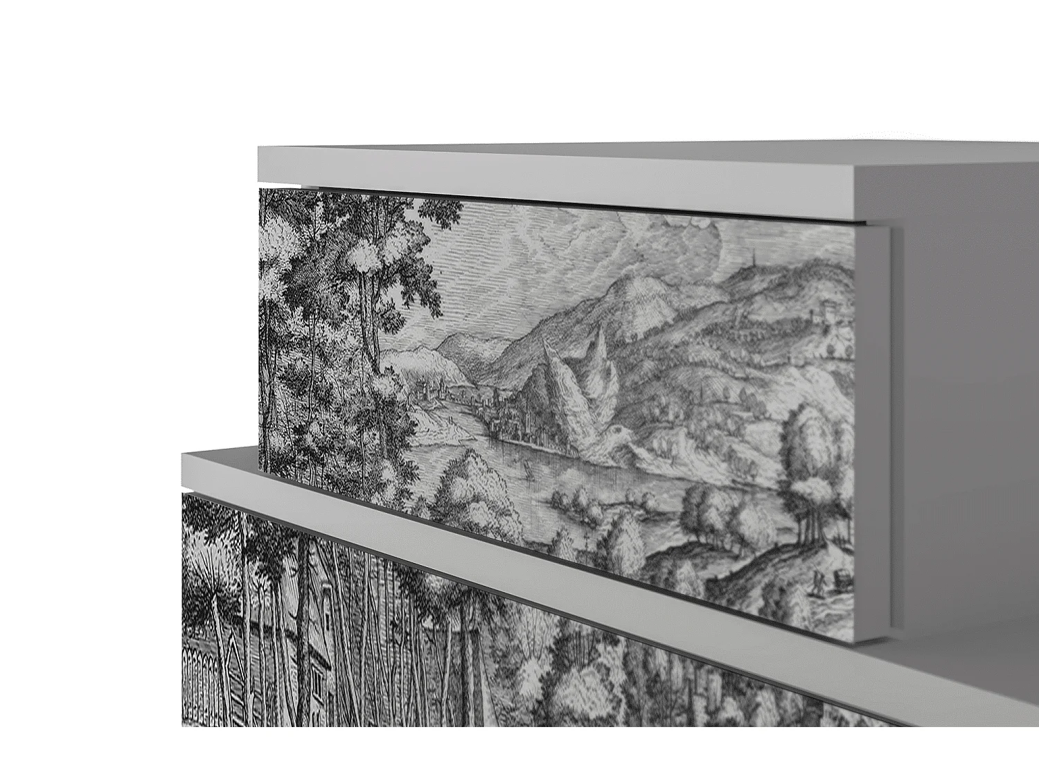 Mesita de noche - 58х58х41 cm - NS1 - Rusticorum, Gris