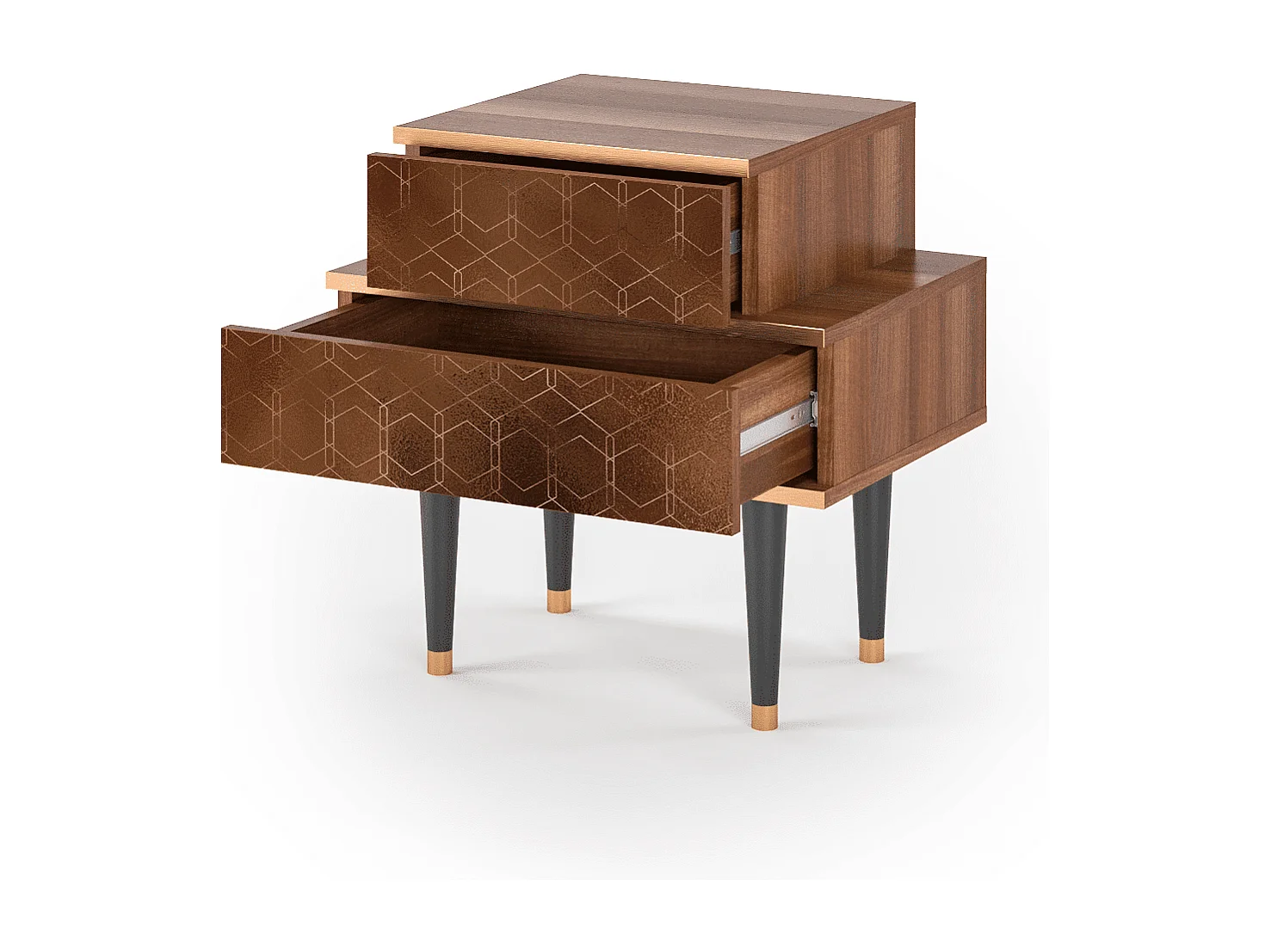 Nachttisch - 58х58х41 cm - NS1 - Chocolate Bar, Walnuss