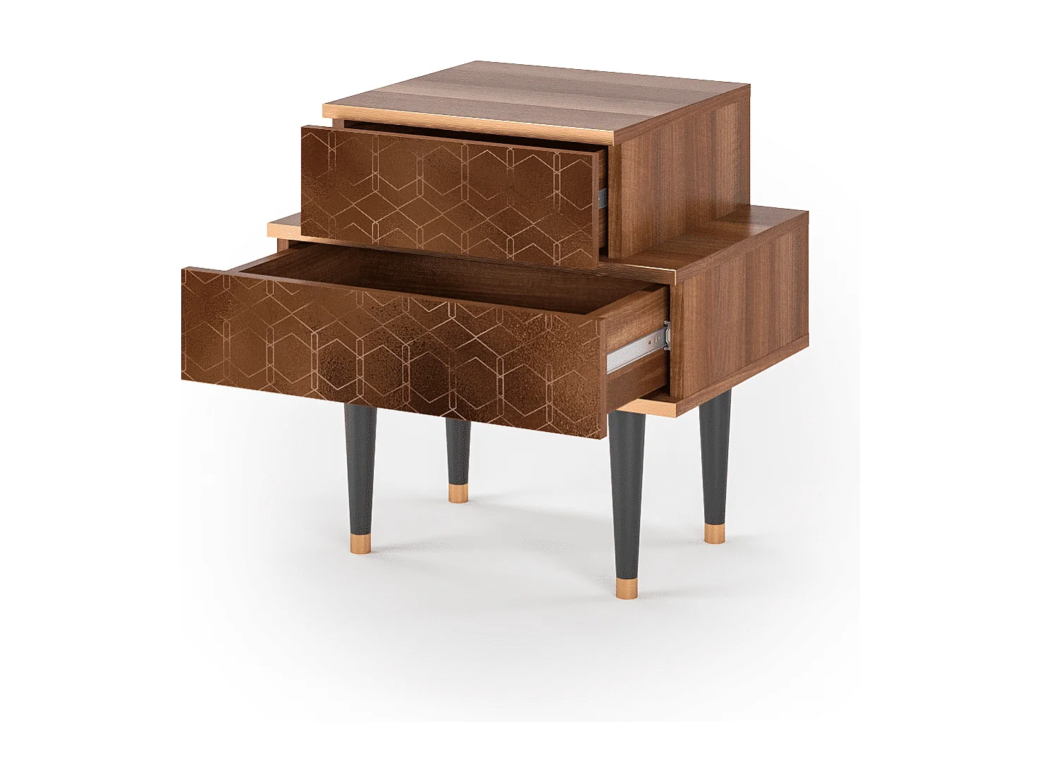 Nachttisch - 58х58х41 cm - NS1 - Chocolate Bar, Walnuss