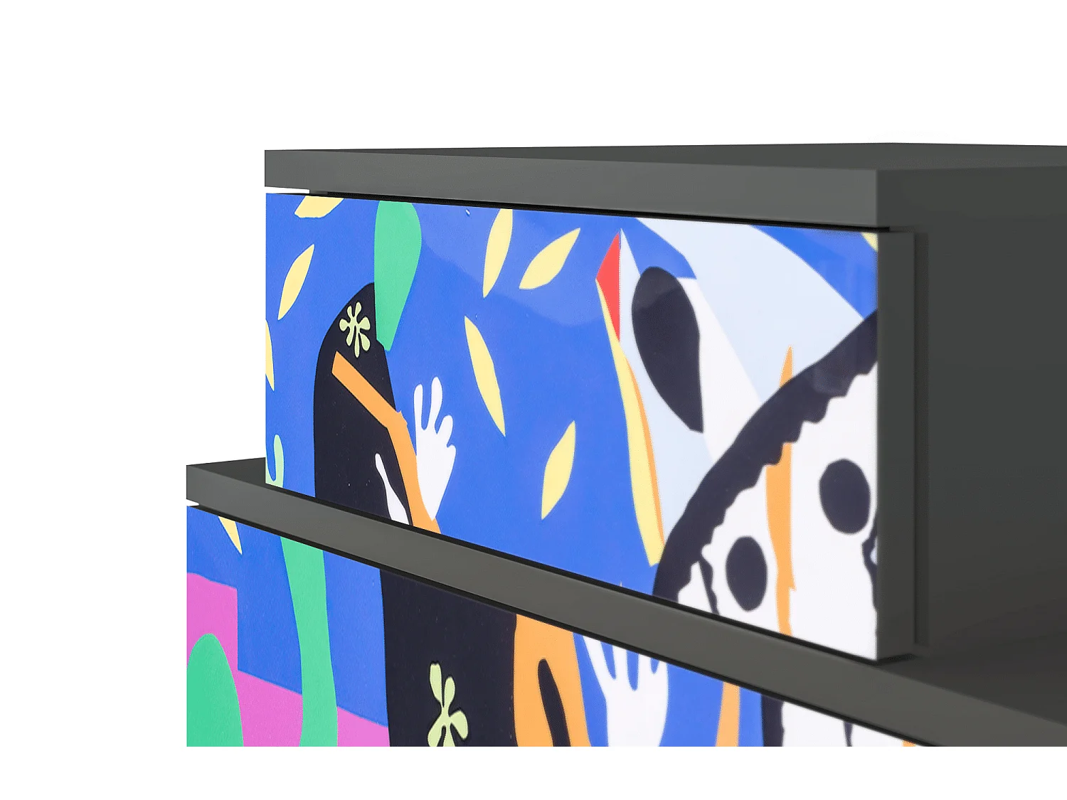 Stolik nocny - 58х58х41 cm - NS1 - La Tristesse du Roi, Antracyt