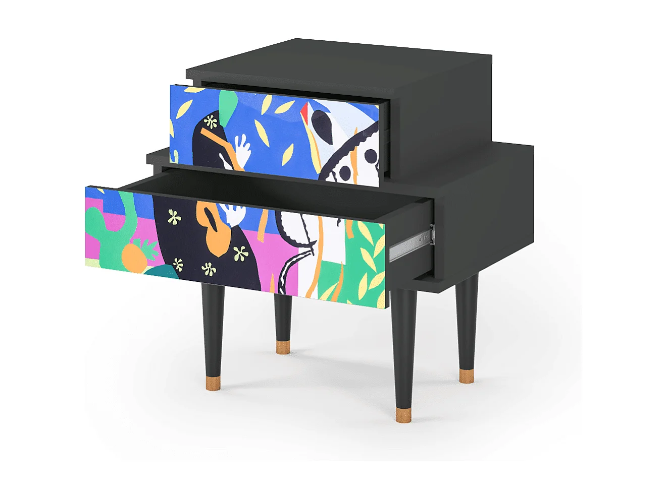 Stolik nocny - 58х58х41 cm - NS1 - La Tristesse du Roi, Antracyt