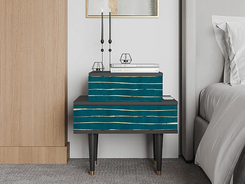 Stolik nocny - 58х58х41 cm - NS1 - Ocean Drive, Antracyt