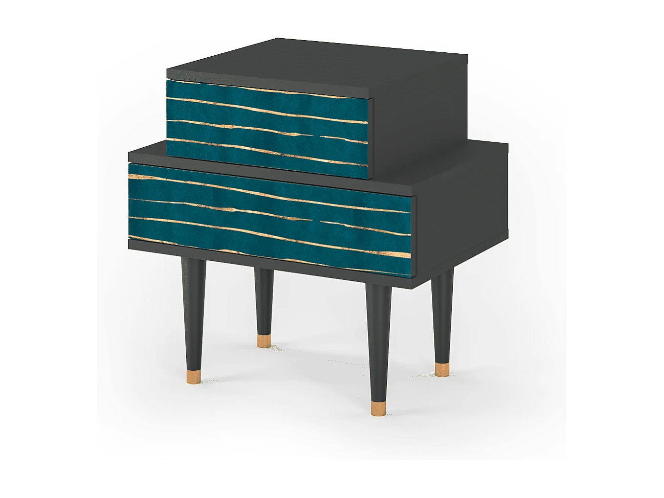 Stolik nocny - 58х58х41 cm - NS1 - Ocean Drive, Antracyt