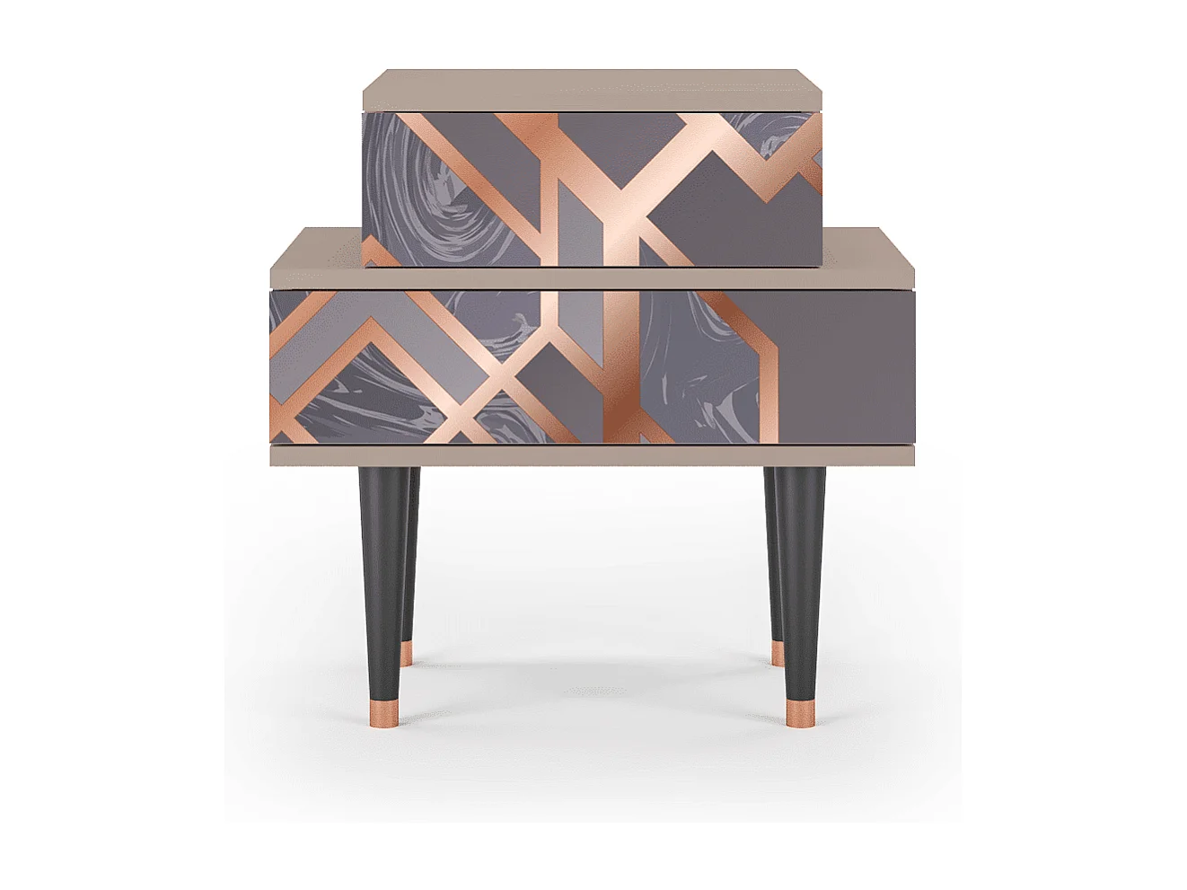 Stolik nocny - 58х58х41 cm - NS1 - Taupe Anatomy, Latte